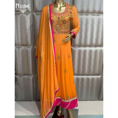 Orange Georgette Anarkali
