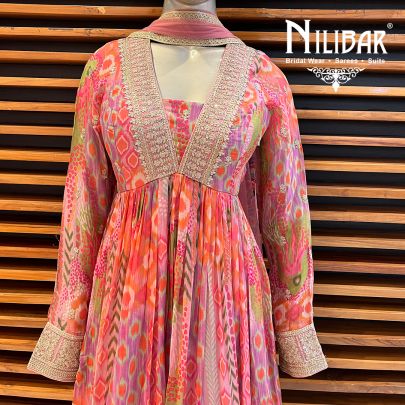Multicolor Georgette Anarkali Suit