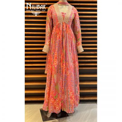 Multicolor Georgette Anarkali Suit