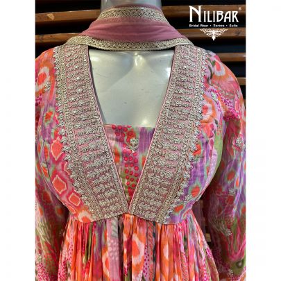 Multicolor Georgette Anarkali Suit