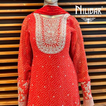 Orange Georgette Garara Suit Set