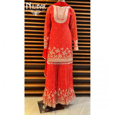 Orange Georgette Garara Suit Set