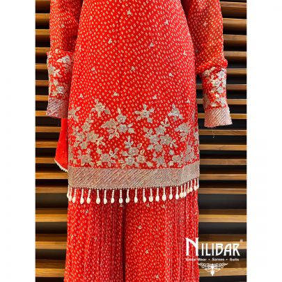 Orange Georgette Garara Suit Set
