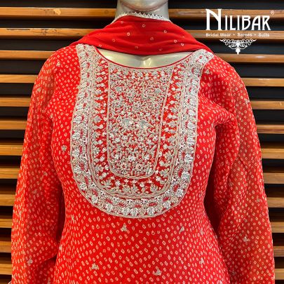 Orange Georgette Garara Suit Set