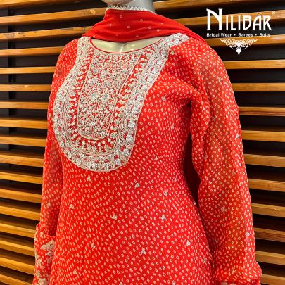 Orange Georgette Garara Suit Set