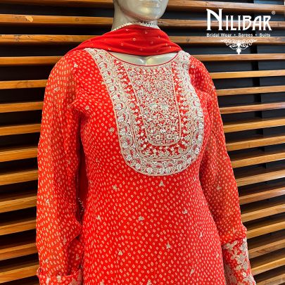 Orange Georgette Garara Suit Set