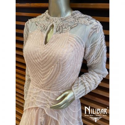 Peach Pink Net Gown