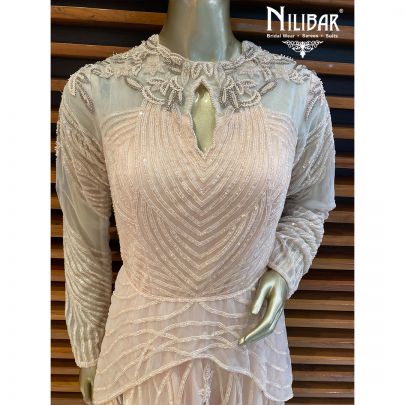 Peach Pink Net Gown