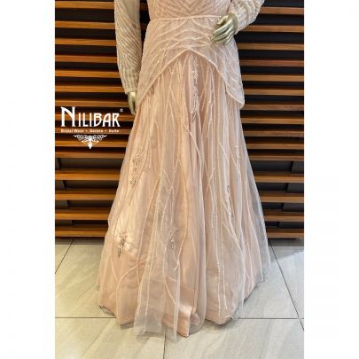Peach Pink Net Gown