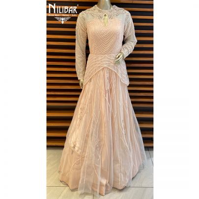 Peach Pink Net Gown