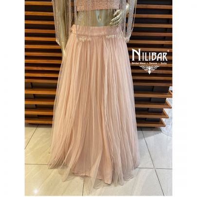 Peach Pink Net Lehenga