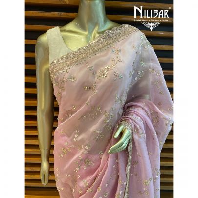 Light Pink Organza Saree