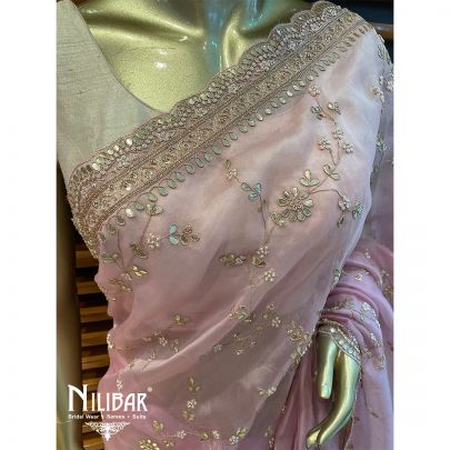 Light Pink Organza Saree