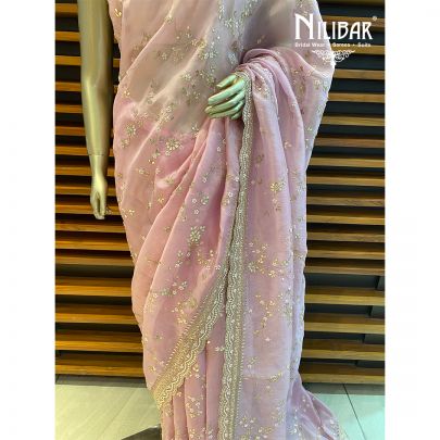 Light Pink Organza Saree