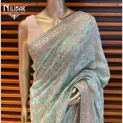 Mint Green Georgette Saree