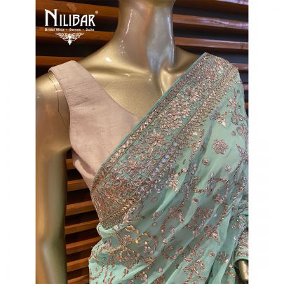 Mint Green Georgette Saree