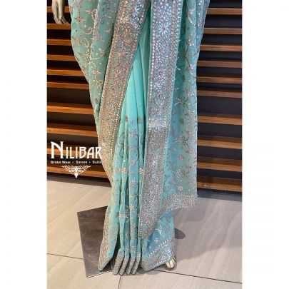 Mint Green Georgette Saree
