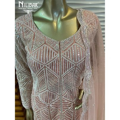 Baby Pink Net Garara Suit Set