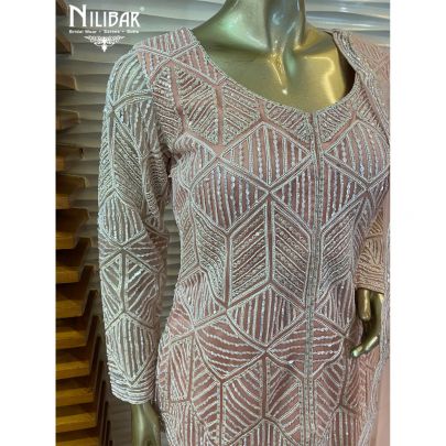 Baby Pink Net Garara Suit Set