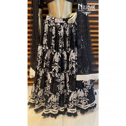 Black Georgette and Net Lehenga