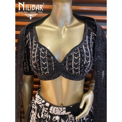 Black Georgette and Net Lehenga