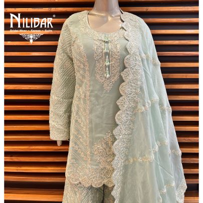 Pista Green Organza Garara Suit Set