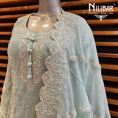 Pista Green Organza Garara Suit Set