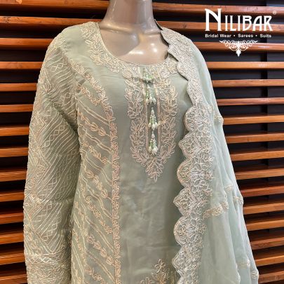 Pista Green Organza Garara Suit Set