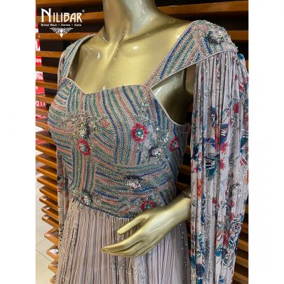 Grey Chinon Gown