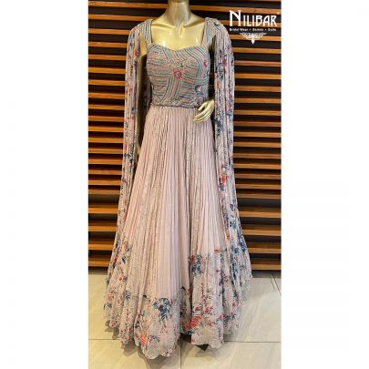 Grey Chinon Gown