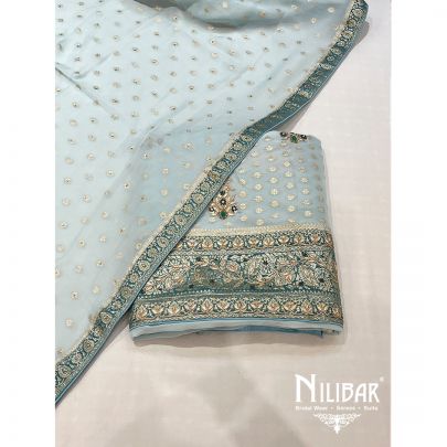 Baby Blue Georgette Unstitched Suit