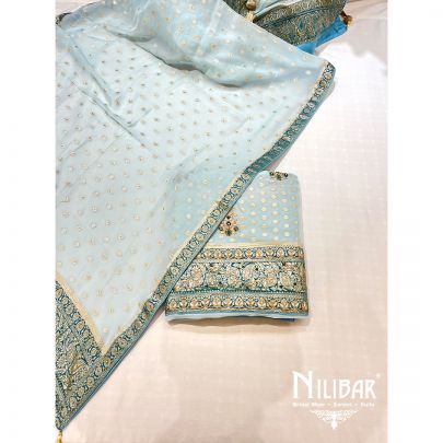 Baby Blue Georgette Unstitched Suit