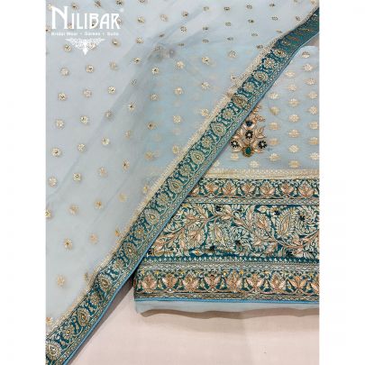 Baby Blue Georgette Unstitched Suit