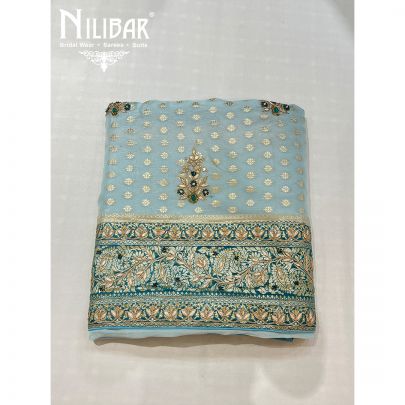 Baby Blue Georgette Unstitched Suit