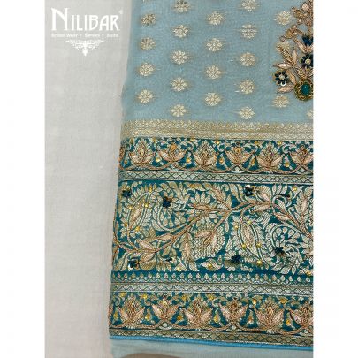 Baby Blue Georgette Unstitched Suit