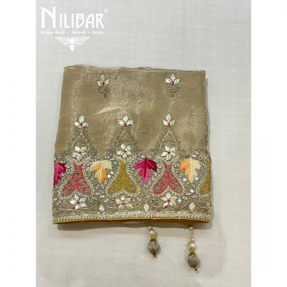 Olive Green Georgette Unstitched Suit