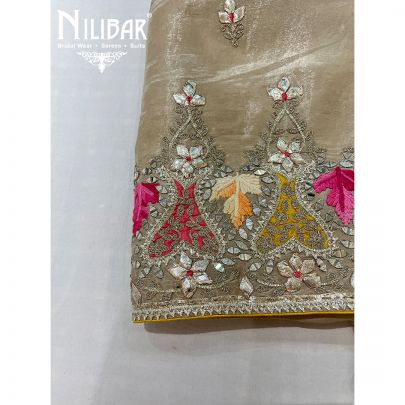 Olive Green Georgette Unstitched Suit