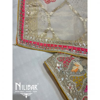 Olive Green Georgette Unstitched Suit