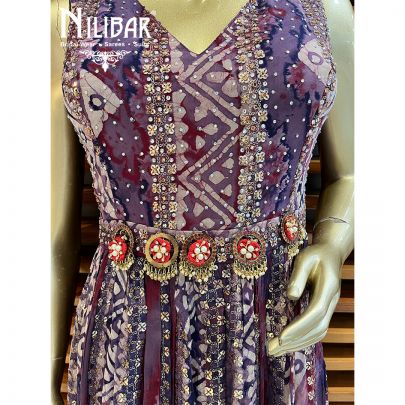 Purple Georgette Indo Western Jumpsuit