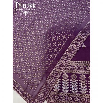 Violet Purple Georgette Unstitched Suit