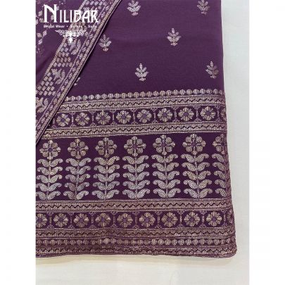 Violet Purple Georgette Unstitched Suit