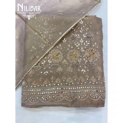 Oat Gold Lamé Unstitched Suit