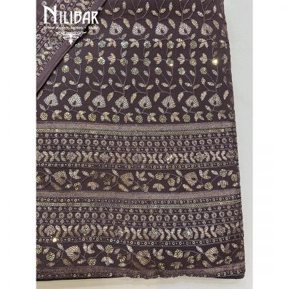 Fog grey Georgette Unstitched Suit