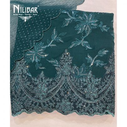 Dark Green Georgette Unstitched Suit
