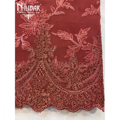 Coral Georgette Unstitched Suit