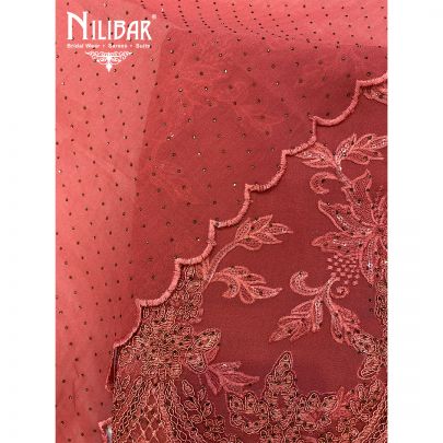 Coral Georgette Unstitched Suit