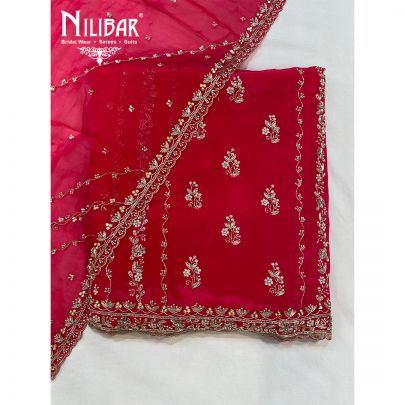 Hot Pink Crepe Unstitched Suit