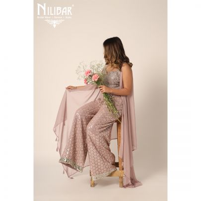 Mauve Georgette Palazzo Set