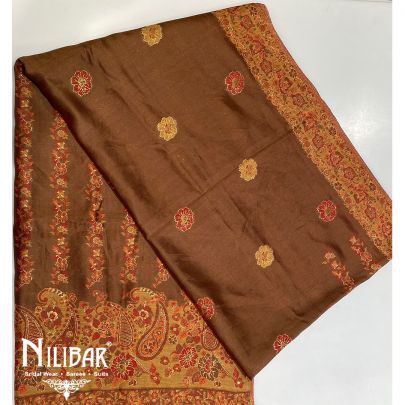 Copper Brown Organic Silk Unstitched Suit 