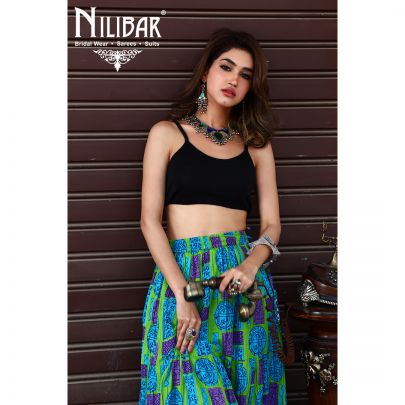 Multicolor Cotton Long Skirt